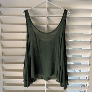 Free People Low Back Swing Tank Top in Green (Size Small)